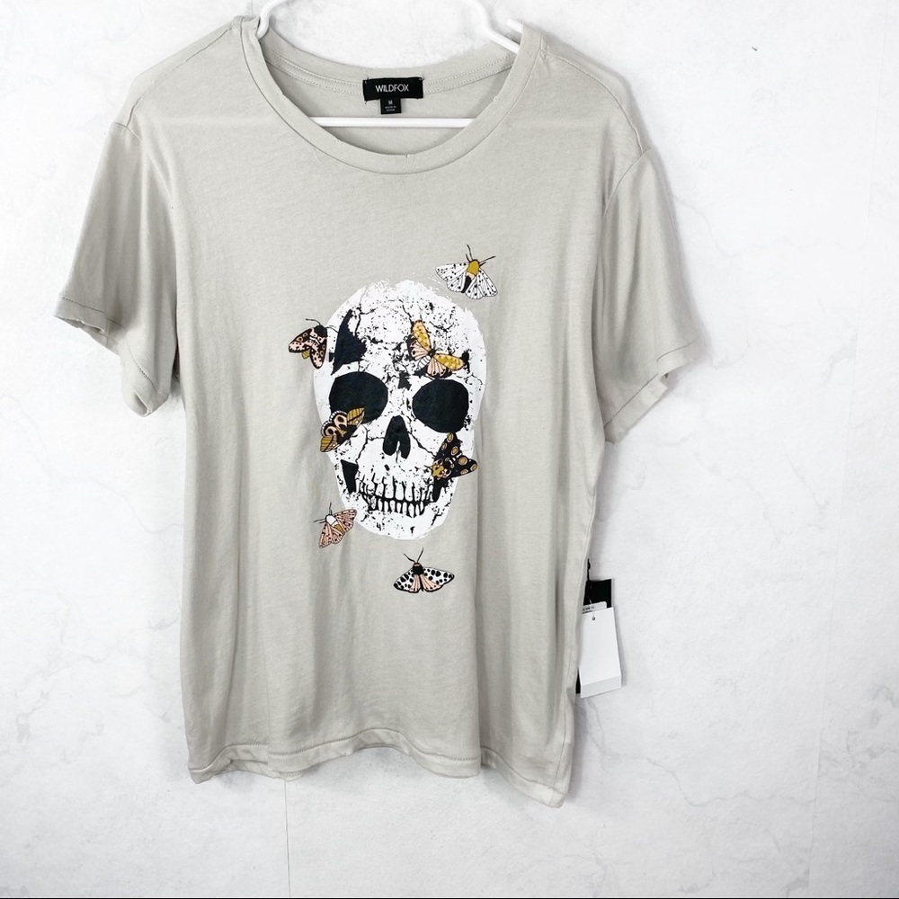 [Wildfox] Grey Moth Skull Keke Tee